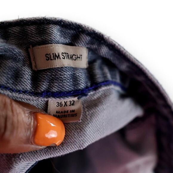 Calvin Klein Gray Mens Slim Straight Denim Jeans 36x32 - Picture 3 of 5